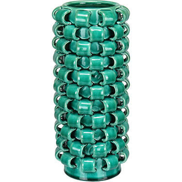 VASO DECORATIVO HOME&amp;CO CERÂMICA 31x13x13cm VERDE