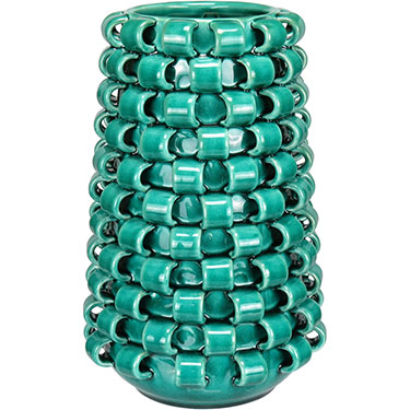 VASO DECORATIVO HOME&amp;CO CERÂMICA 30x19x19cm VERDE