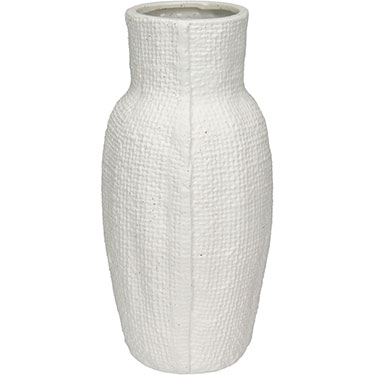 VASO DECORATIVO HOME&amp;CO CERÂMICA 30x10x10cm MARFIM