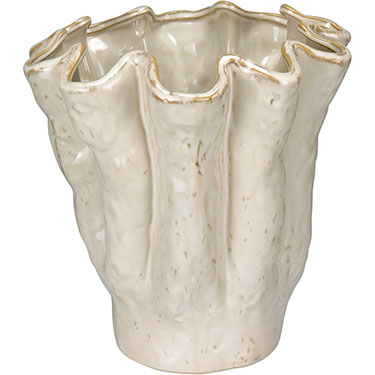 VASO DECORATIVO HOME&amp;CO CERÂMICA 30x25x25cm MARFIM