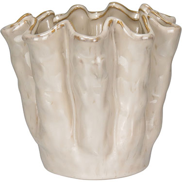 VASO DECORATIVO HOME&amp;CO CERÂMICA 15x17x16cm MARFIM