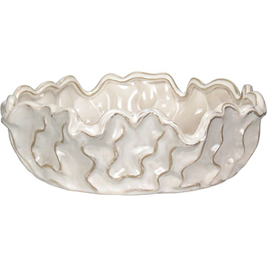 VASO DECORATIVO HOME&amp;CO CERÂMICA 9x30x30cm MARFIM