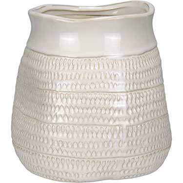 VASO DECORATIVO HOME&amp;CO CERÂMICA 17x18x18cm MARFIM