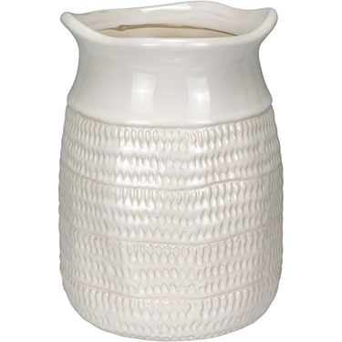 VASO DECORATIVO HOME&amp;CO CERÂMICA 20x15x15cm MARFIM