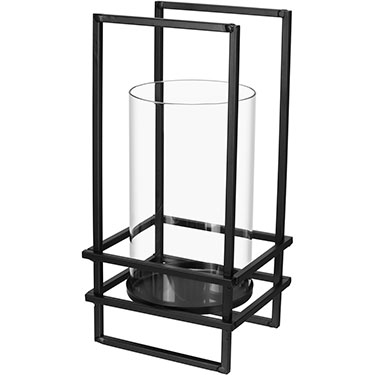 CASTIÇAL HOME&amp;CO METAL 32x16x14cm PRETO