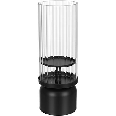 CASTIÇAL HOME&amp;CO METAL 34x12x12cm PRETO