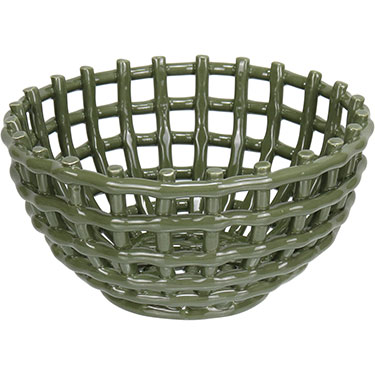 CENTRO MESA HOME&amp;CO CERÂMICA 12x22x22cm VERDE