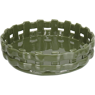 CENTRO MESA HOME&amp;CO CERÂMICA 6x21x21cm VERDE