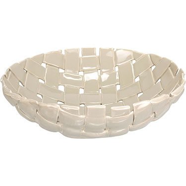 CENTRO MESA HOME&amp;CO CERÂMICA 10x33x33cm MARFIM