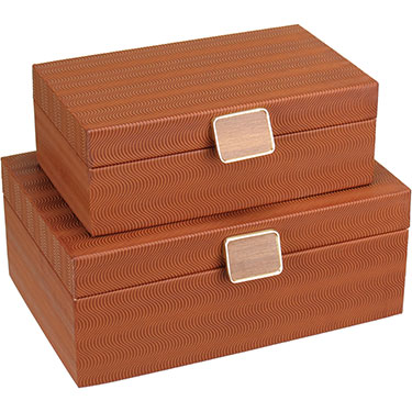 JG 2PÇS CAIXA ORGANIZADORA HOME&amp;CO SINTÉTICO MARROM