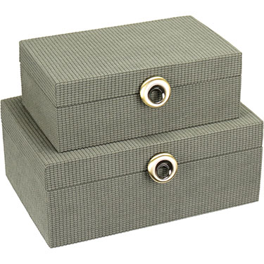 JG 2PÇS CAIXA ORGANIZADORA HOME&amp;CO SINTÉTICO VERDE