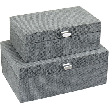 JG 2PÇS CAIXA ORGANIZADORA HOME&amp;CO SINTÉTICO CINZA