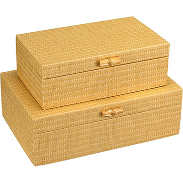 JG 2PÇS CAIXA ORGANIZADORA HOME&amp;CO SINTÉTICO BEGE