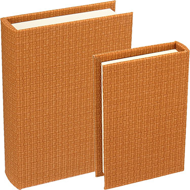 JG 2PÇS CAIXA LIVRO HOME&amp;CO SINTÉTICO BEGE