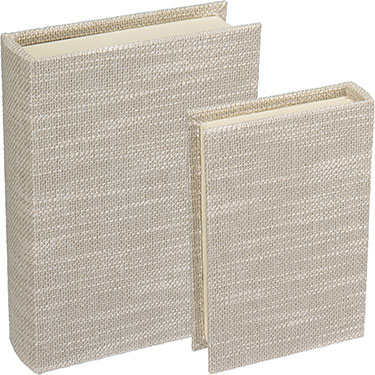 JG 2PÇS CAIXA LIVRO HOME&amp;CO SINTÉTICO BEGE