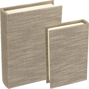 JG 2PÇS CAIXA LIVRO HOME&amp;CO SINTÉTICO MARROM