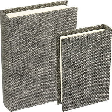 JG 2PÇS CAIXA LIVRO HOME&amp;CO SINTÉTICO CINZA