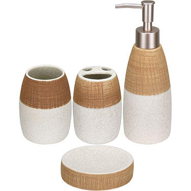 JG 4PÇS BANHEIRO HOME&amp;CO CERÂMICA BEGE