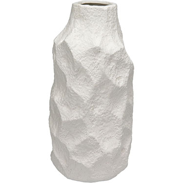 VASO DECORATIVO HOME&amp;CO CERÂMICA 38x18x18cm BRANCO
