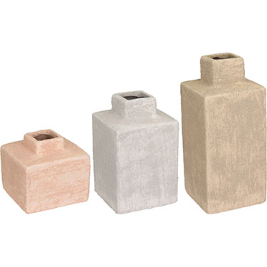 JG 3PÇS VASO DECORATIVO HOME&amp;CO CERÂMICA BEGE