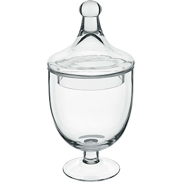 POTICHE HOME&amp;CO COM TAMPA VIDRO 26x13x13cm TRANSPARENTE