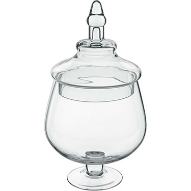 POTICHE HOME&amp;CO COM TAMPA VIDRO 26x19x19cm TRANSPARENTE