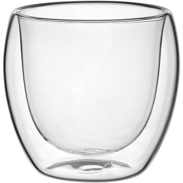 CANECA CLEAR PAREDE DUPLA BOROSSILICATO 200ml 8x8x8cm TRANSPARENTE